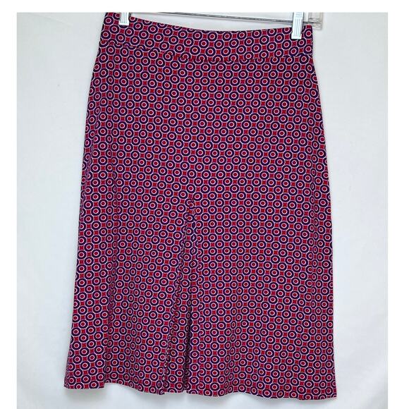 Boden Women's Size 8L Red/Purple Geo Print A-Line Slip On Skirt - Picture 1 of 10